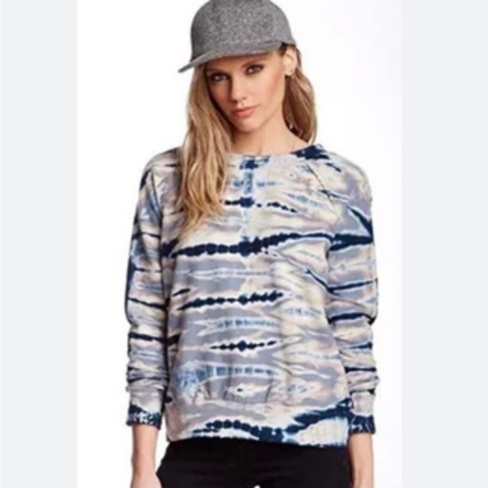 🍕🪻Young Fabulous & Broke Shaka tie dye sweatshirt back zip pink blue S CLOSEOUT